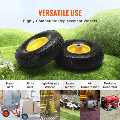 10 Solid PU RunFlat Tire Wheel  2Pack 400 Lbs Capacity FlatFree Tubeless Tire For HeavyDuty Equipme 3