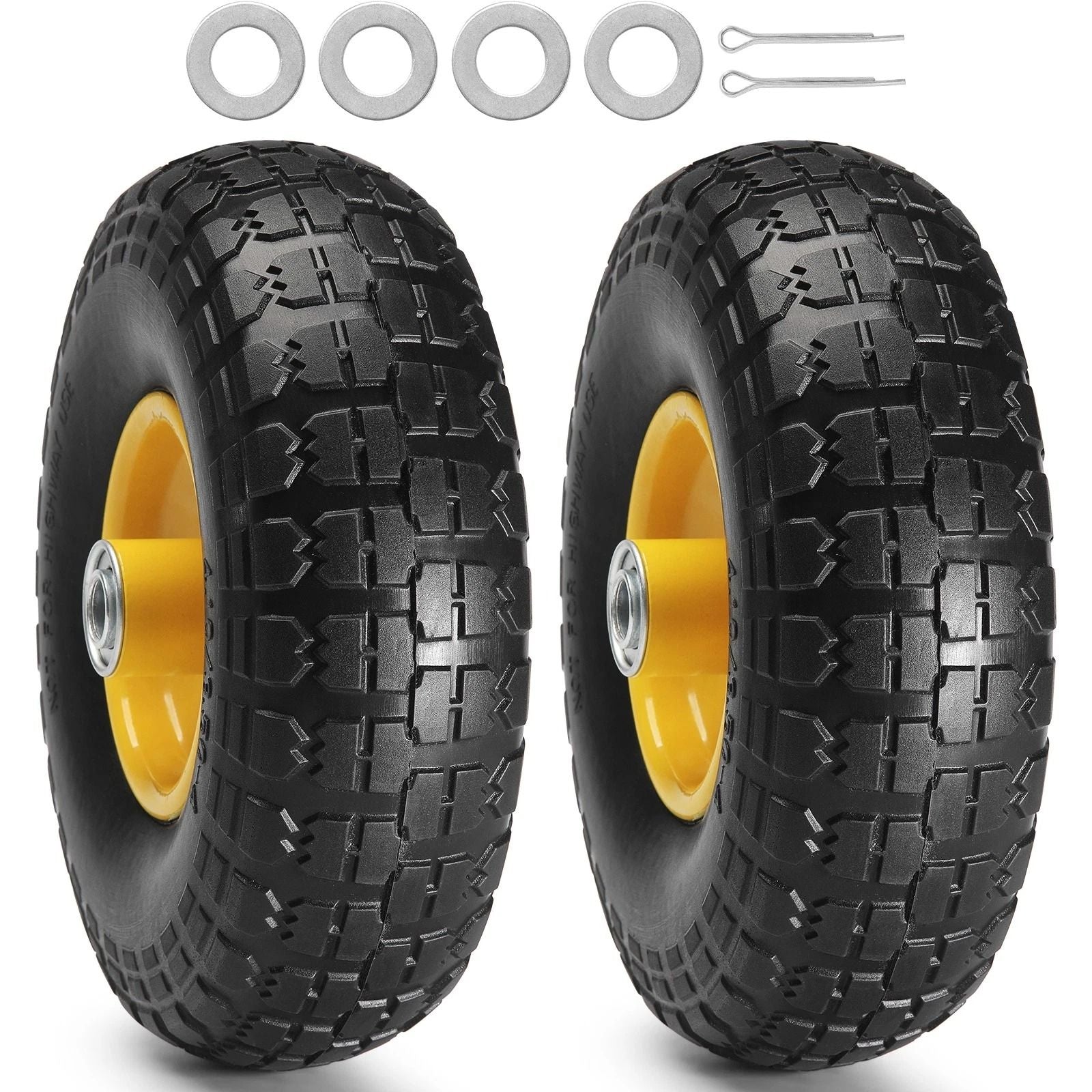 10 Solid PU RunFlat Tire Wheel  2Pack 400 Lbs Capacity FlatFree Tubeless Tire For HeavyDuty Equipme 4