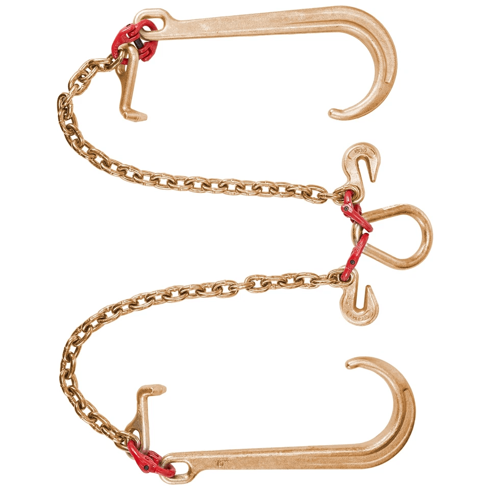 Heavy Duty Tow Chain J Hook VType Grab Hook Wrecker Truck Tie Towing Recovery Safety Chain 7