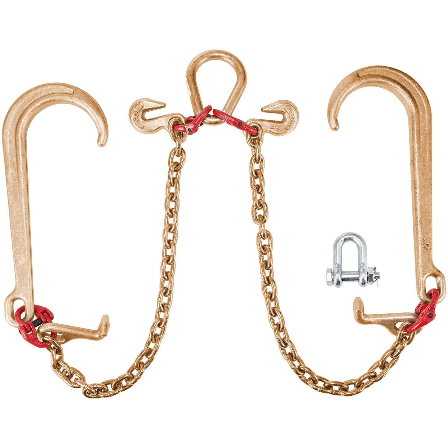 Heavy Duty Tow Chain J Hook V-Type Grab Hook Wrecker Truck Tie, Towing Recovery Safety Chain