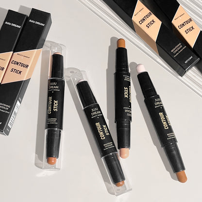 Double Ended Dual Purpose Highlighter & Contour Stick 3D Nose Shadow, Facial Sculpting, Brighten & Trim