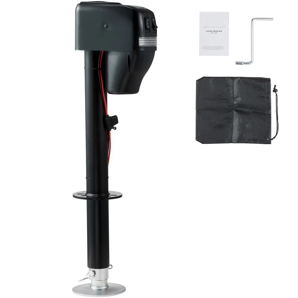 HeavyDuty 4000 Lb Power Tongue Jack Electric RV Trailer Jack With LED Light  Manual Override 1