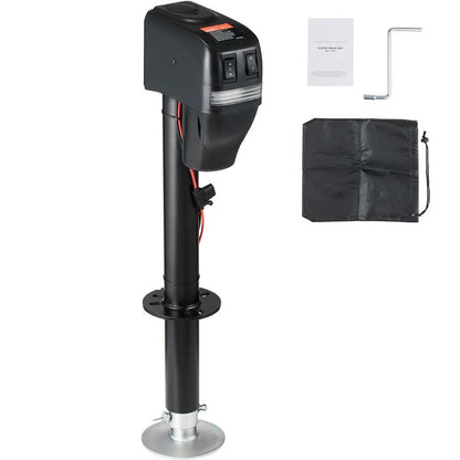 HeavyDuty 4000 Lb Power Tongue Jack Electric RV Trailer Jack With LED Light  Manual Override 6