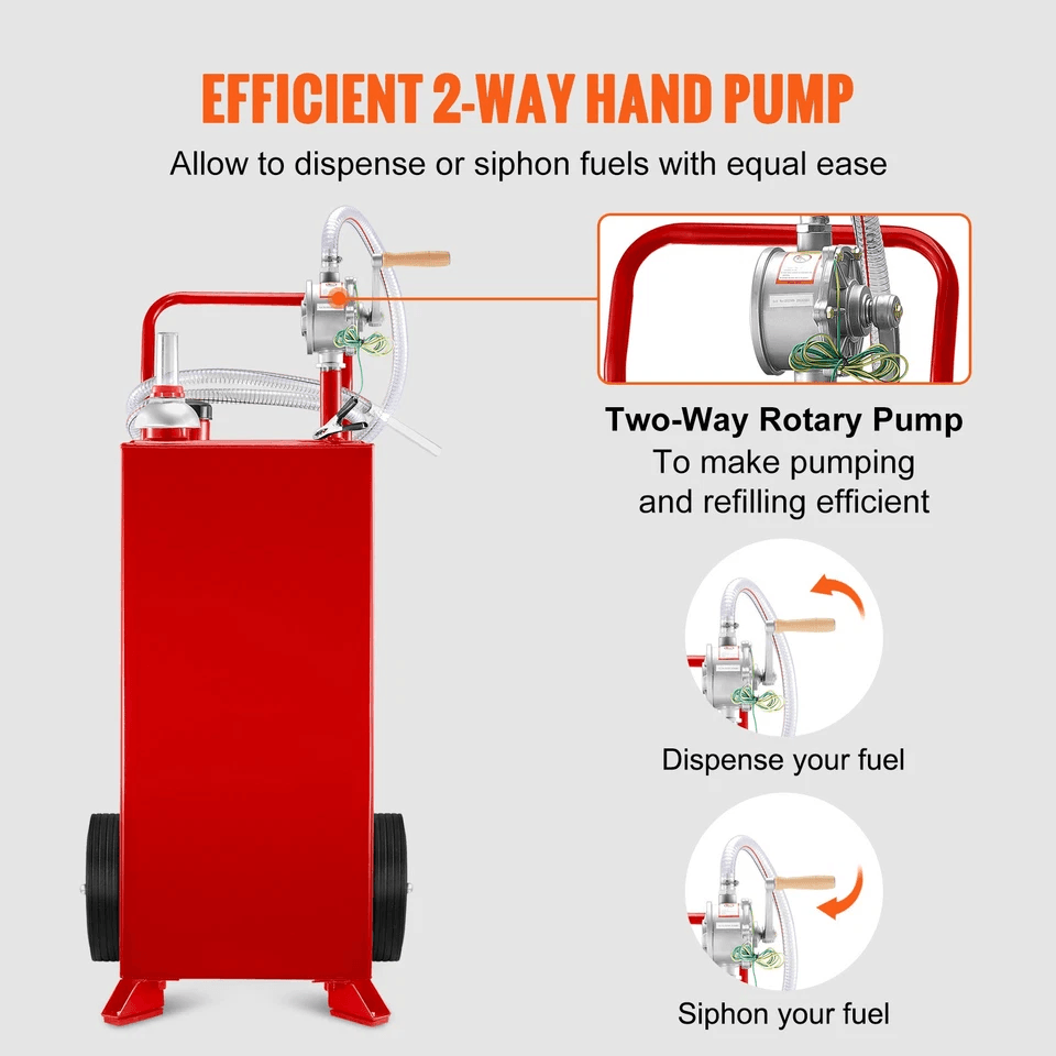 Portable Fuel Caddy Gasoline Diesel  Kerosene Storage Tank With Transfer Pump And Kink Free Hose 2