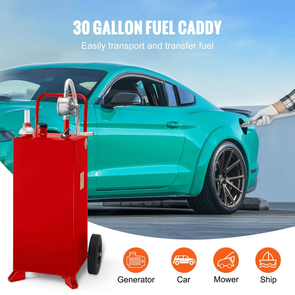 Portable Fuel Caddy Gasoline Diesel  Kerosene Storage Tank With Transfer Pump And Kink Free Hose 1