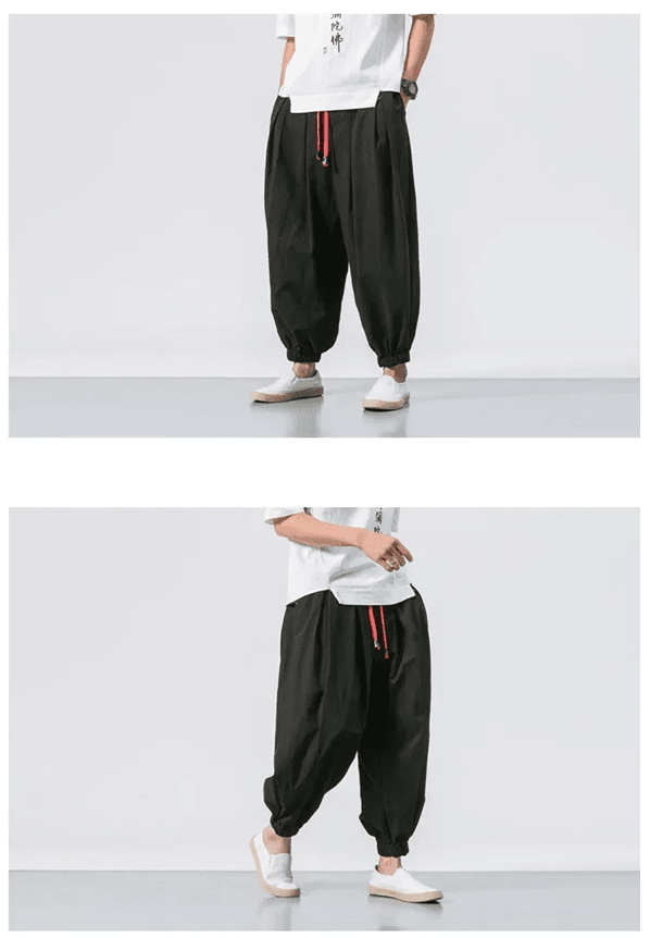Mens UrbanEase Linen Harem Joggers  Breathable Relaxed Fit Streetwear Pants 6