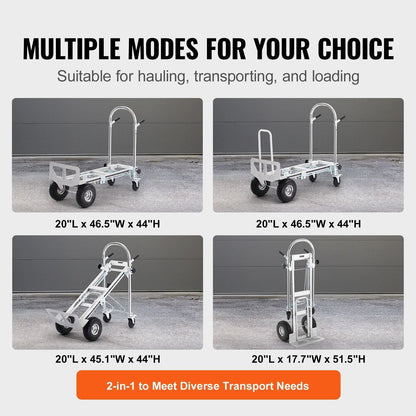 Heavy Duty 4in1 Aluminum Hand Truck  1000 Lbs Capacity Folding Dolly Cart For Easy Transport 4