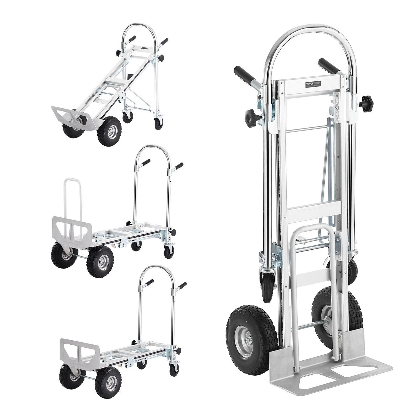 Heavy Duty 4in1 Aluminum Hand Truck  1000 Lbs Capacity Folding Dolly Cart For Easy Transport 11