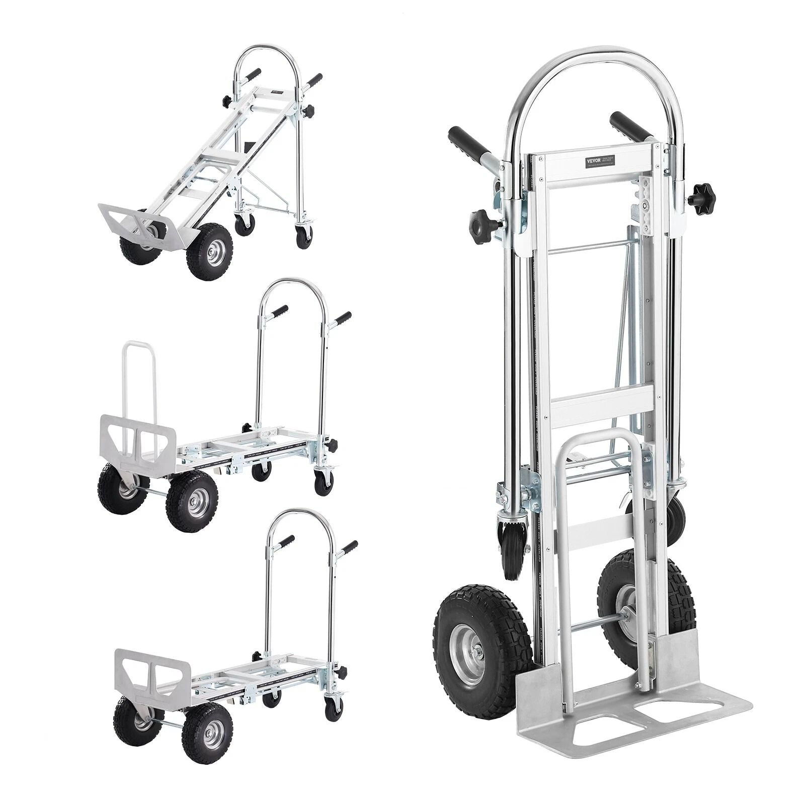 Heavy Duty 4in1 Aluminum Hand Truck  1000 Lbs Capacity Folding Dolly Cart For Easy Transport 11