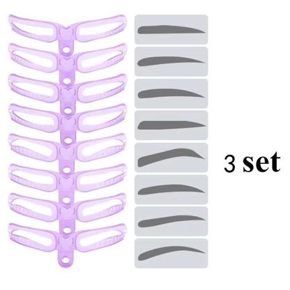 8 In 1 Reusable Eyebrow Stencil Kit Brow Stamp Template  Shape Set For Perfect Eyebrows 6