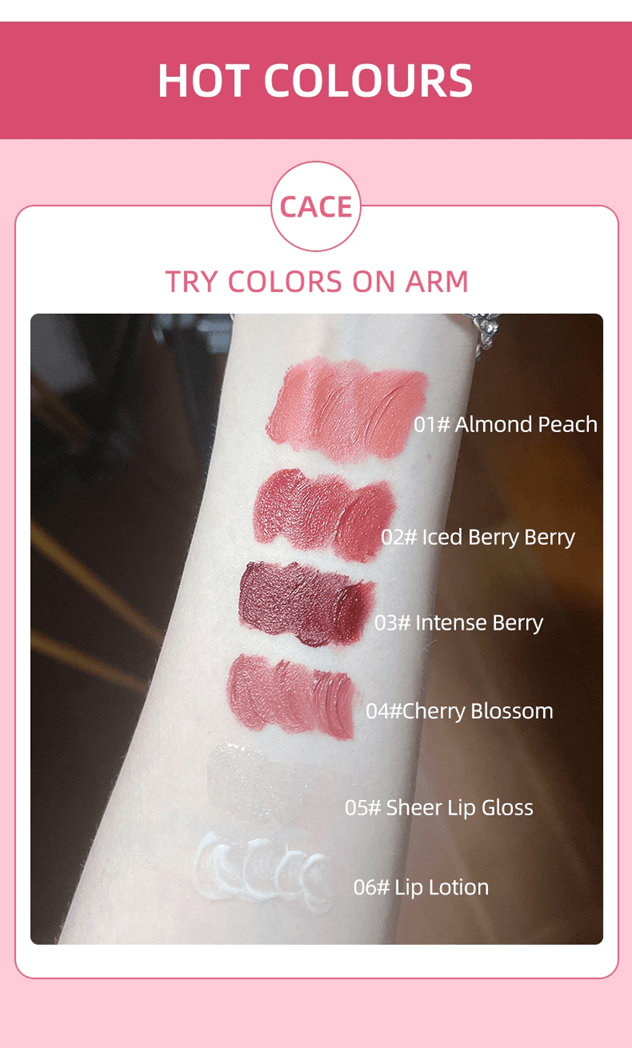 CACE 4in1 Matte Liquid Lipstick Gift Set  LongLasting Lip Color With Lip Gloss Plumper  Necklace 1
