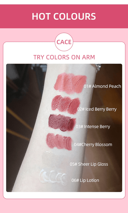 CACE 4in1 Matte Liquid Lipstick Gift Set  LongLasting Lip Color With Lip Gloss Plumper  Necklace 1