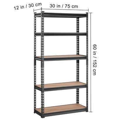 Industrial 5Tier Storage Rack Adjustable Garage Shelving Unit 2000 Lbs Weight Capacity 7