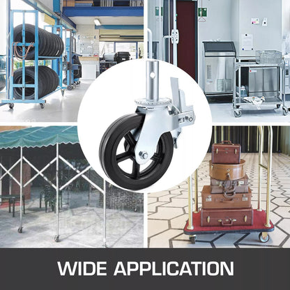 HeavyDuty 4PCS Scaffolding Casters 8 X 2 Locking Wheels  138 4400LBS Capacity  Black Industrial Whe 5