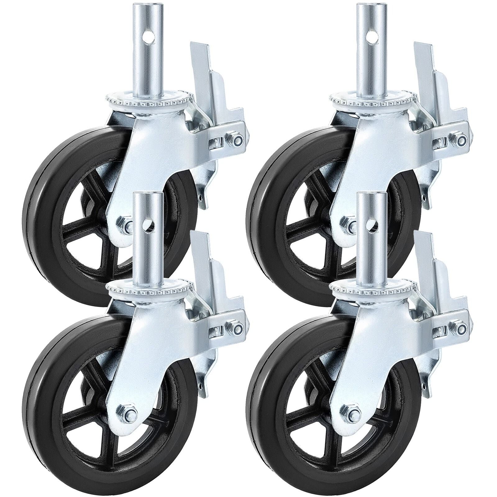 HeavyDuty 4PCS Scaffolding Casters 8 X 2 Locking Wheels  138 4400LBS Capacity  Black Industrial Whe 2