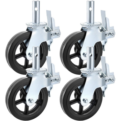 HeavyDuty 4PCS Scaffolding Casters 8 X 2 Locking Wheels  138 4400LBS Capacity  Black Industrial Whe 2