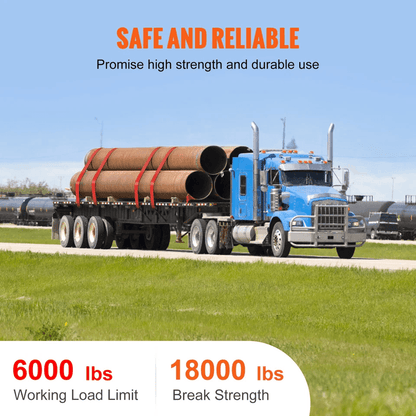 Heavy Duty Red Winch Straps Tie Down Truck Straps With Flat Bed Hooks 4