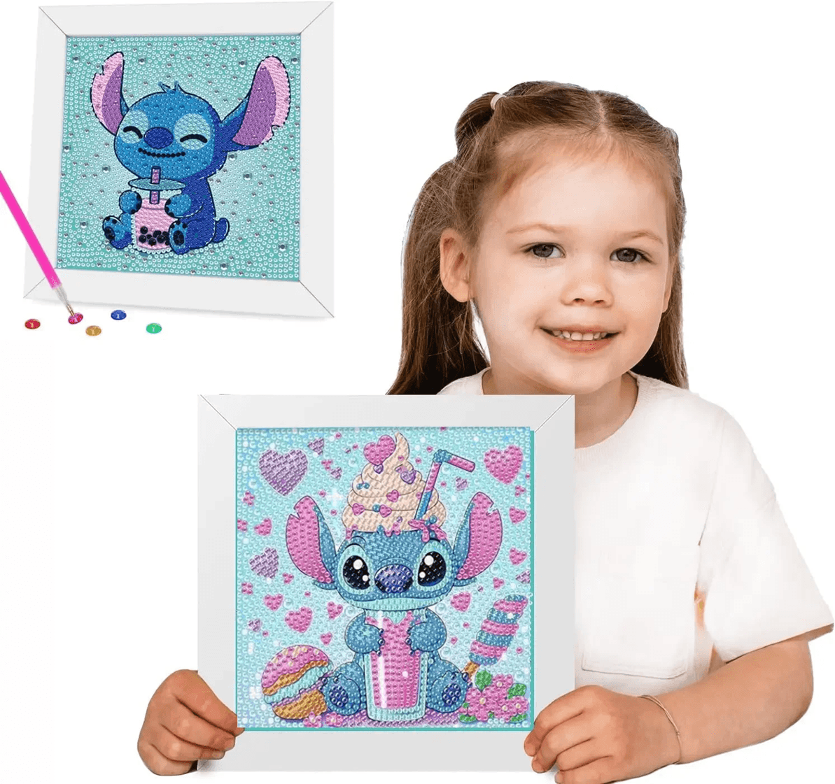 Kids 5D Diamond Painting Kit  DIY Animal Art Set With Big Gem Crystals 4