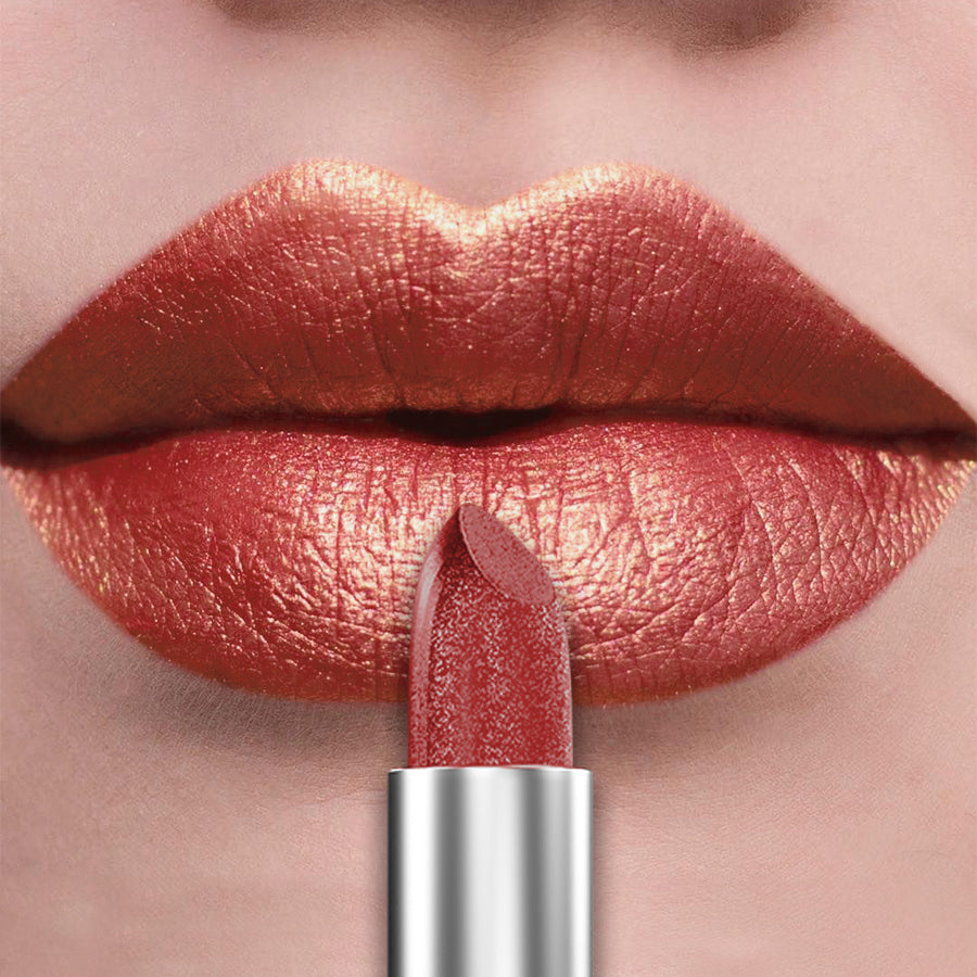 Bold & Intense Glitter Shiny Metallic Lipstick Pearlescent Lip Tint, Long Lasting Matte Lip Makeup