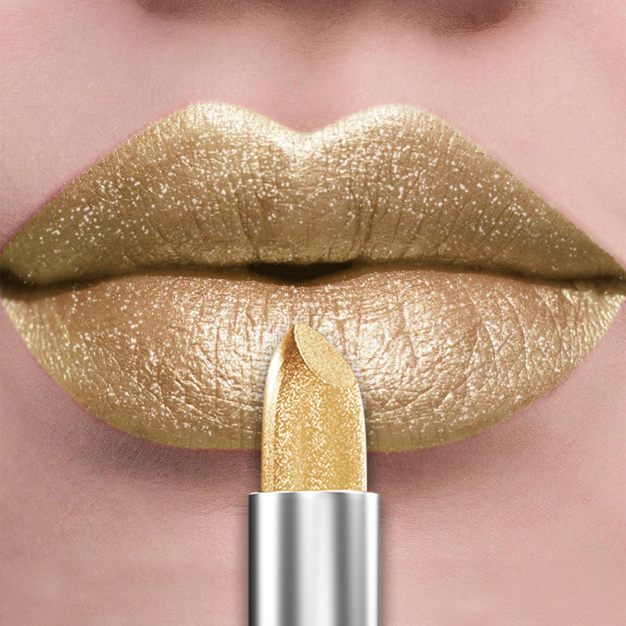 Bold & Intense Glitter Shiny Metallic Lipstick Pearlescent Lip Tint, Long Lasting Matte Lip Makeup
