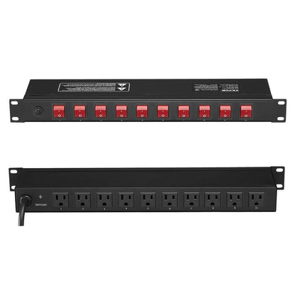 Rack Mount Power Strip 19 1U PDU 10 Outlets W Surge Protection  Overload Safety 8