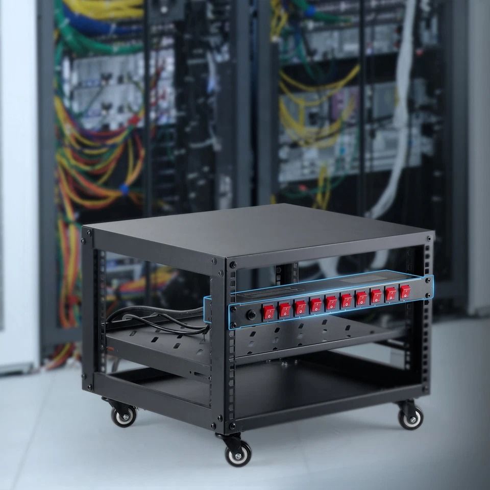 Rack Mount Power Strip, 19" 1U PDU 10 Outlets w/ Surge Protection & Overload Safety