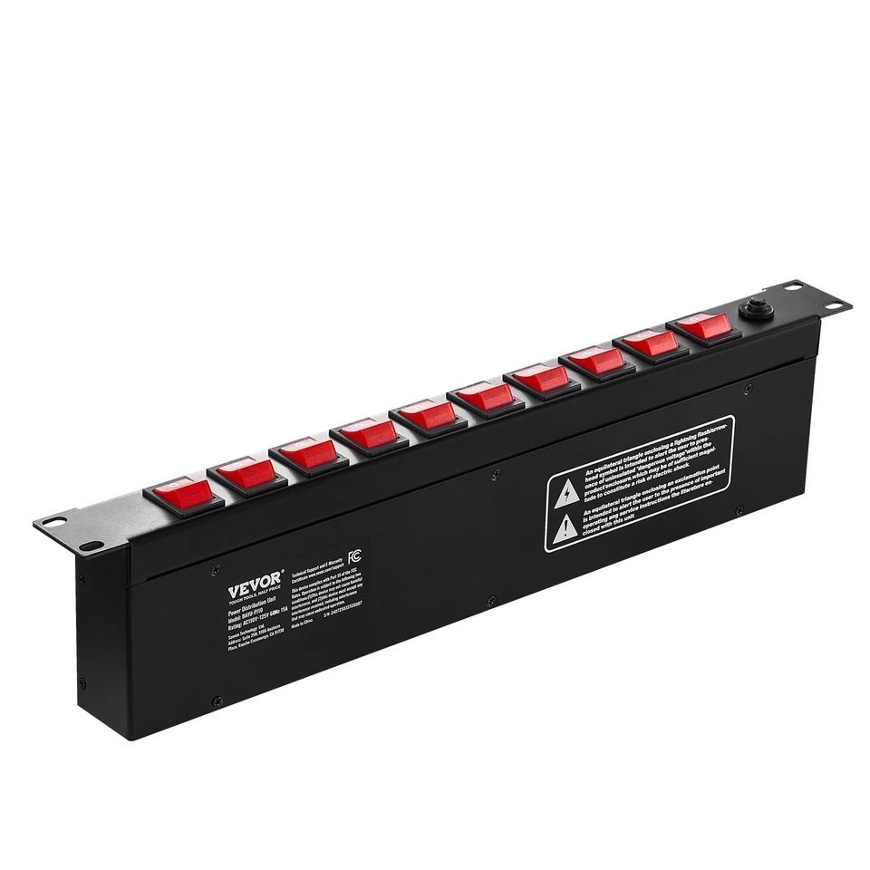 Rack Mount Power Strip 19 1U PDU 10 Outlets W Surge Protection  Overload Safety 7
