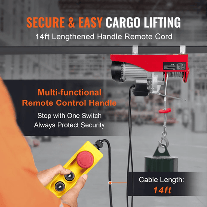 Electric Hoist Crane Winch Wired Remote Ceiling Mounted Lift 2