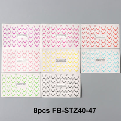Nail Art Water Transfer Stickers, 8PCS Gradient French Tip Decals for Salon Quality Manicures, Easy DIY Application