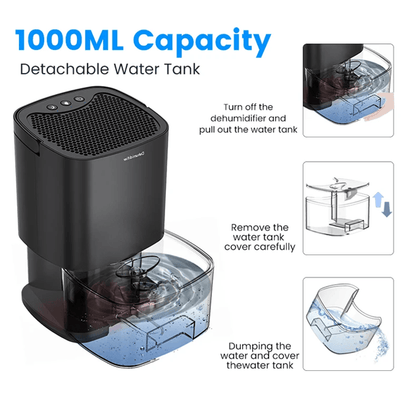 QuietAir Compact Dehumidifier  Portable Moisture Absorber For Home Bedroom And Office 4