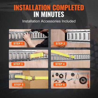 5 E Track Tie Down System 34PCs Rail Kit For Cargo Trailers  Trucks  Secure Load Transport 0