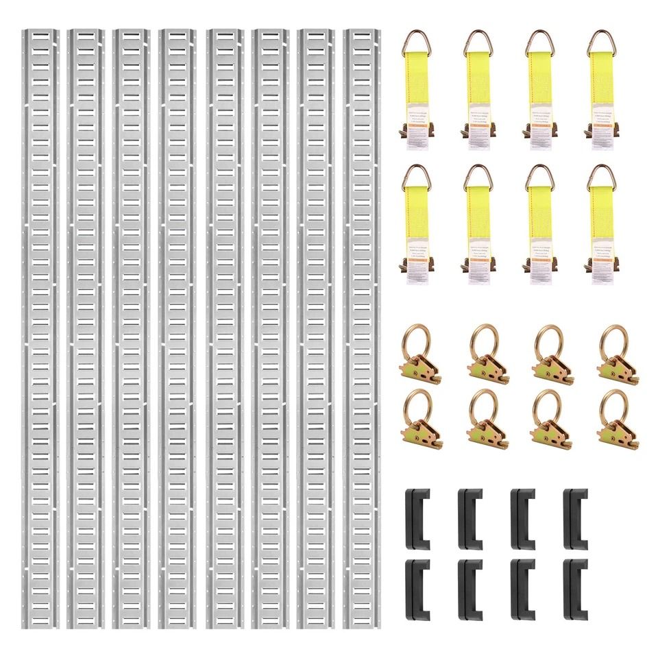 5' E Track Tie Down System, 34PCs Rail Kit for Cargo Trailers & Trucks – Secure Load Transport