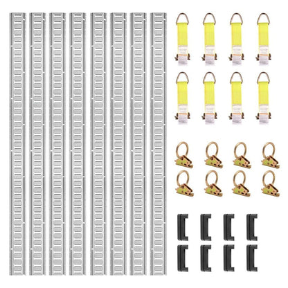 5' E Track Tie Down System, 34PCs Rail Kit for Cargo Trailers & Trucks – Secure Load Transport