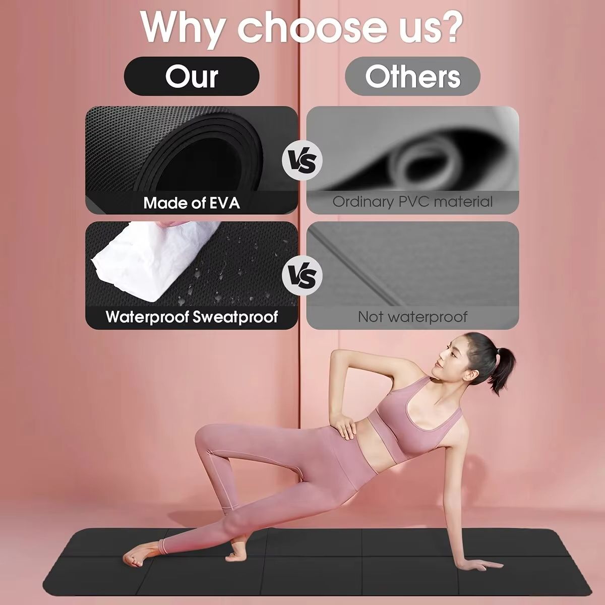 Foldable Yoga Mat EcoFriendly EVA Fitness Exercise Mat For Travel Yoga  Pilates 1