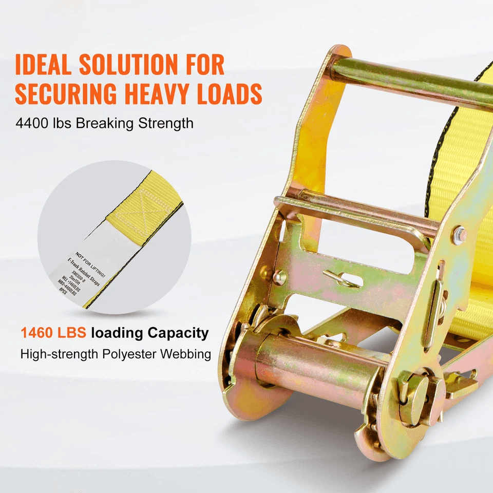 Ratchet Tie Down Straps Heavy Duty Cargo Securing Kit With E Track Hooks  Storage Bag 1