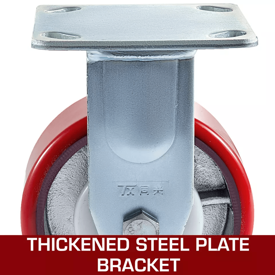 Swivel Caster Polyurethane On Steel Wheel Brake  Includes Rigid  Swivel Heavy Duty Casters 4