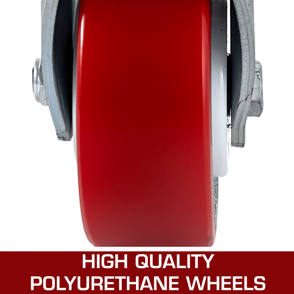 Swivel Caster Polyurethane On Steel Wheel Brake  Includes Rigid  Swivel Heavy Duty Casters 3