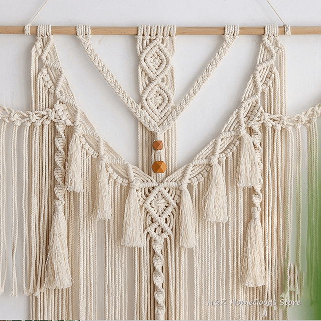 Boho Macrame Wall Hanging Tapestry  Large Handwoven Art Decor With Tassels For Bedroom  Living Room 1