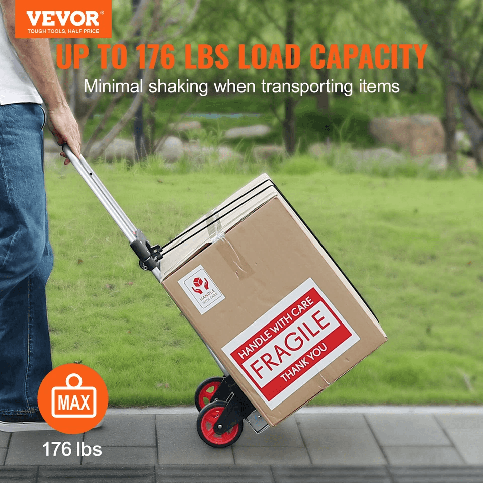 Folding Hand Truck Aluminum Luggage Trolley Cart Dolly Bungee Cord 1