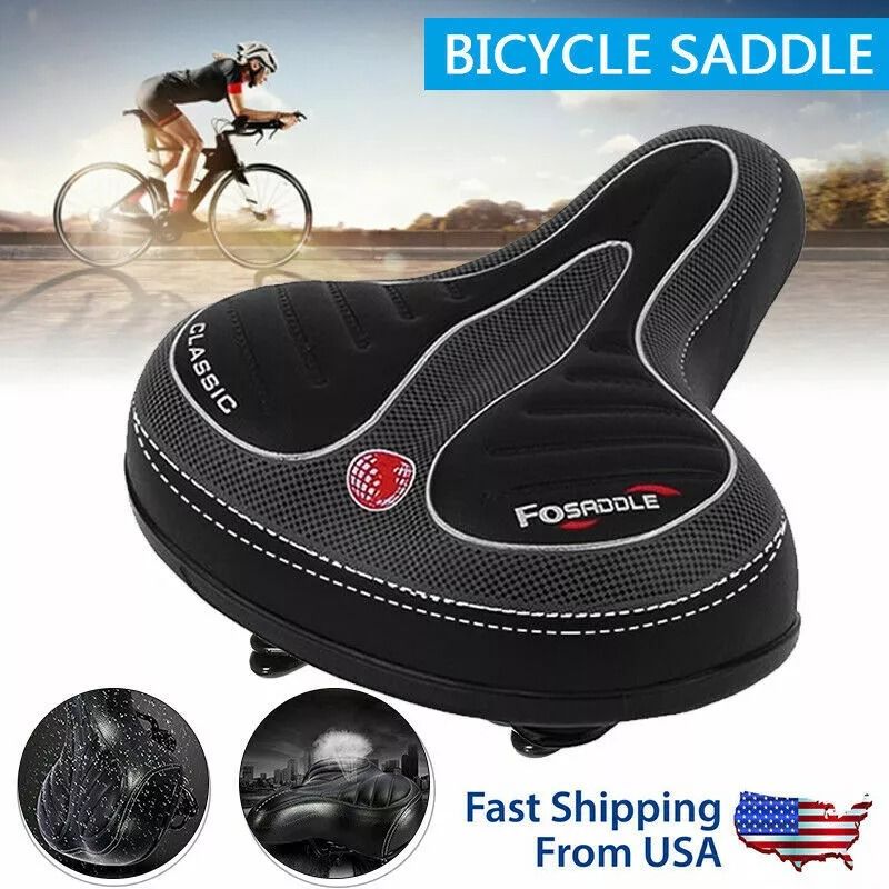 Wide Comfort Bike Seat Extra Cushioned Gel Saddle For EBike  Bicycle  Big Bum Support 4