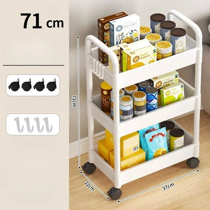 Household MultiLayer Cart Storage Rack With Wheels SpaceSaving Kitchen Bathroom  Bedroom Organizer 1