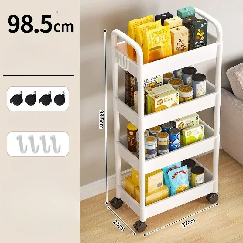 Household MultiLayer Cart Storage Rack With Wheels SpaceSaving Kitchen Bathroom  Bedroom Organizer 3