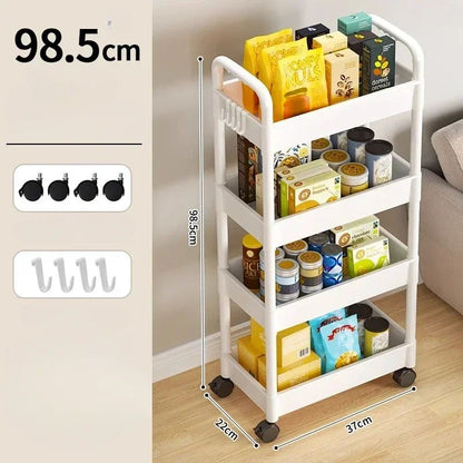 Household MultiLayer Cart Storage Rack With Wheels SpaceSaving Kitchen Bathroom  Bedroom Organizer 3