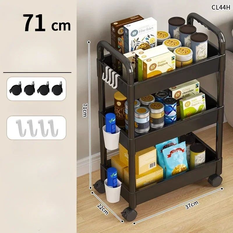 Household MultiLayer Cart Storage Rack With Wheels SpaceSaving Kitchen Bathroom  Bedroom Organizer 2