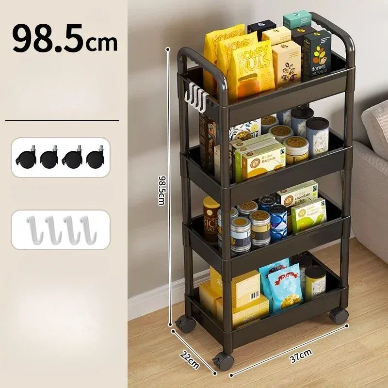 Household MultiLayer Cart Storage Rack With Wheels SpaceSaving Kitchen Bathroom  Bedroom Organizer 4