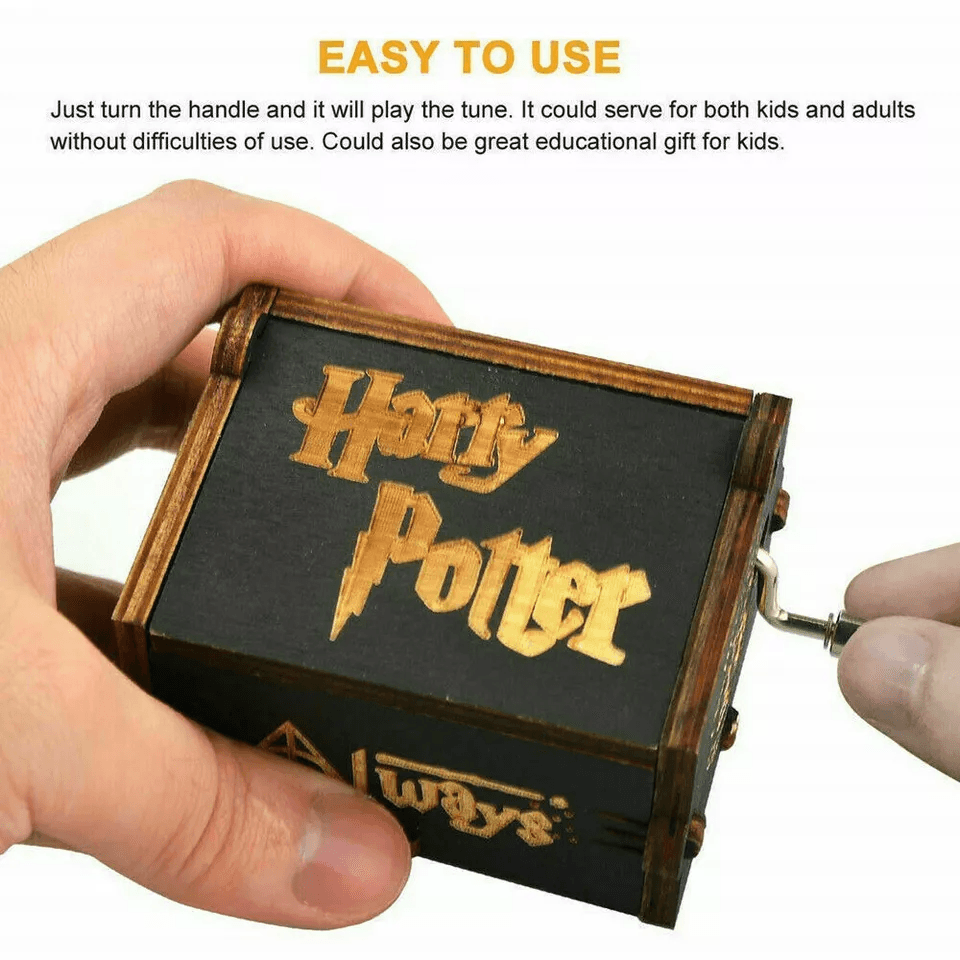Harry Potter Wooden Music Box HandCranked Classic Handmade Toys Collectible Gift For Kids  Fans Vin 3
