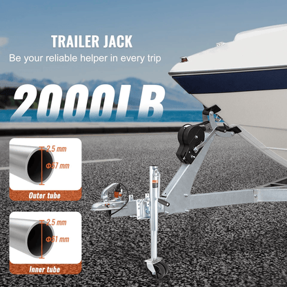 Trailer Jack For Boats  RVs VEVOR Manual Swing Up Jack With PP Wheels  Detachable Handle 1