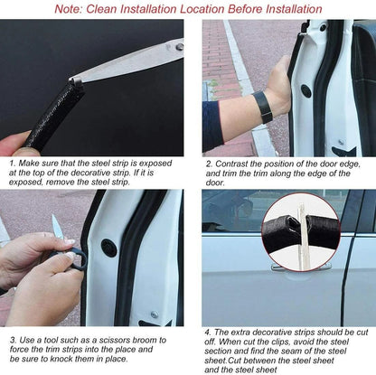10Feet Car Door Edge Guard Moulding Trim Strip  Universal Rubber Seal Protector With Metal Clips Bl 5