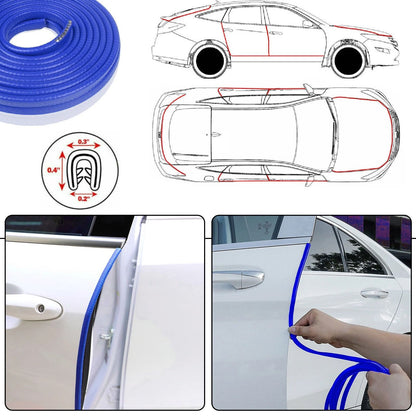 10Feet Car Door Edge Guard Moulding Trim Strip  Universal Rubber Seal Protector With Metal Clips Bl 8