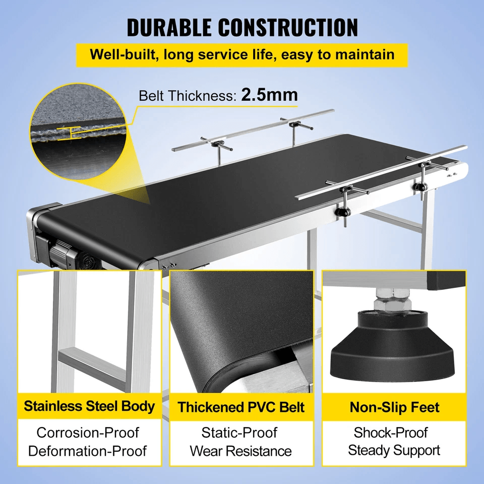 Motorized Conveyor W Guardrails PVC Belt Conveyor For Warehouses Assembly Lines Packaging And Facto 3